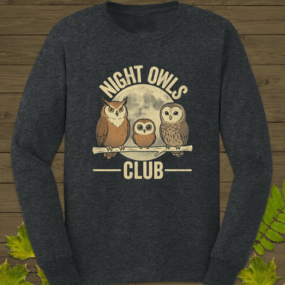 Night Owls Club Long Sleeve Dark Heather