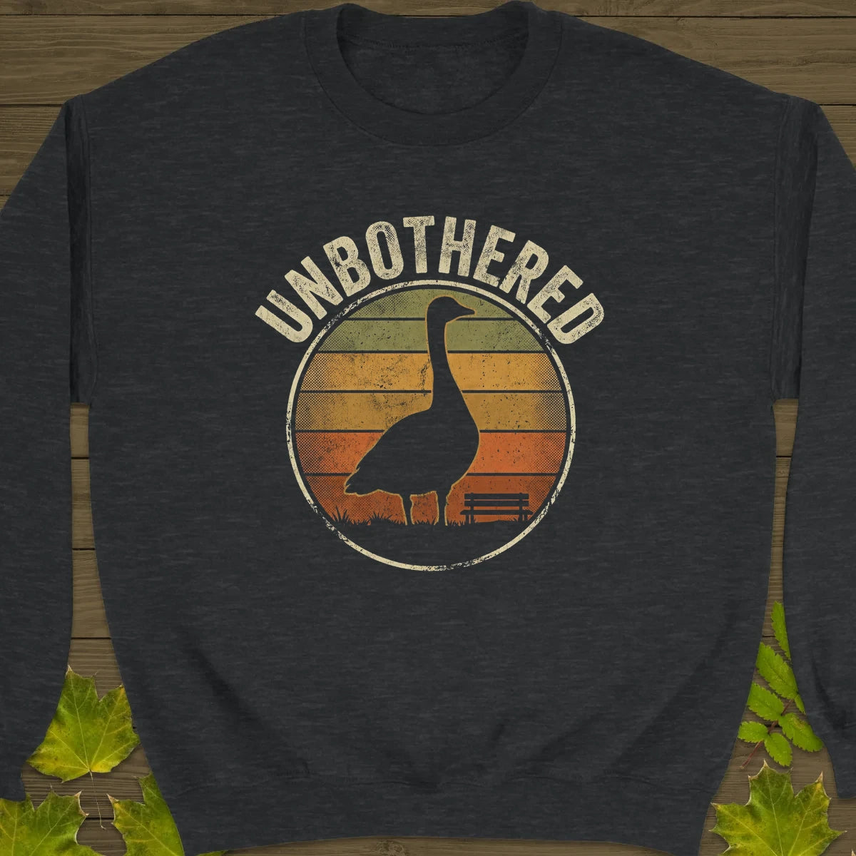 Unbothered Goose Sweatshirt Dark Heather