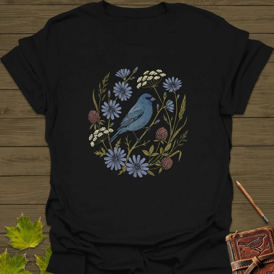 Indigo Bloom T-Shirt Black