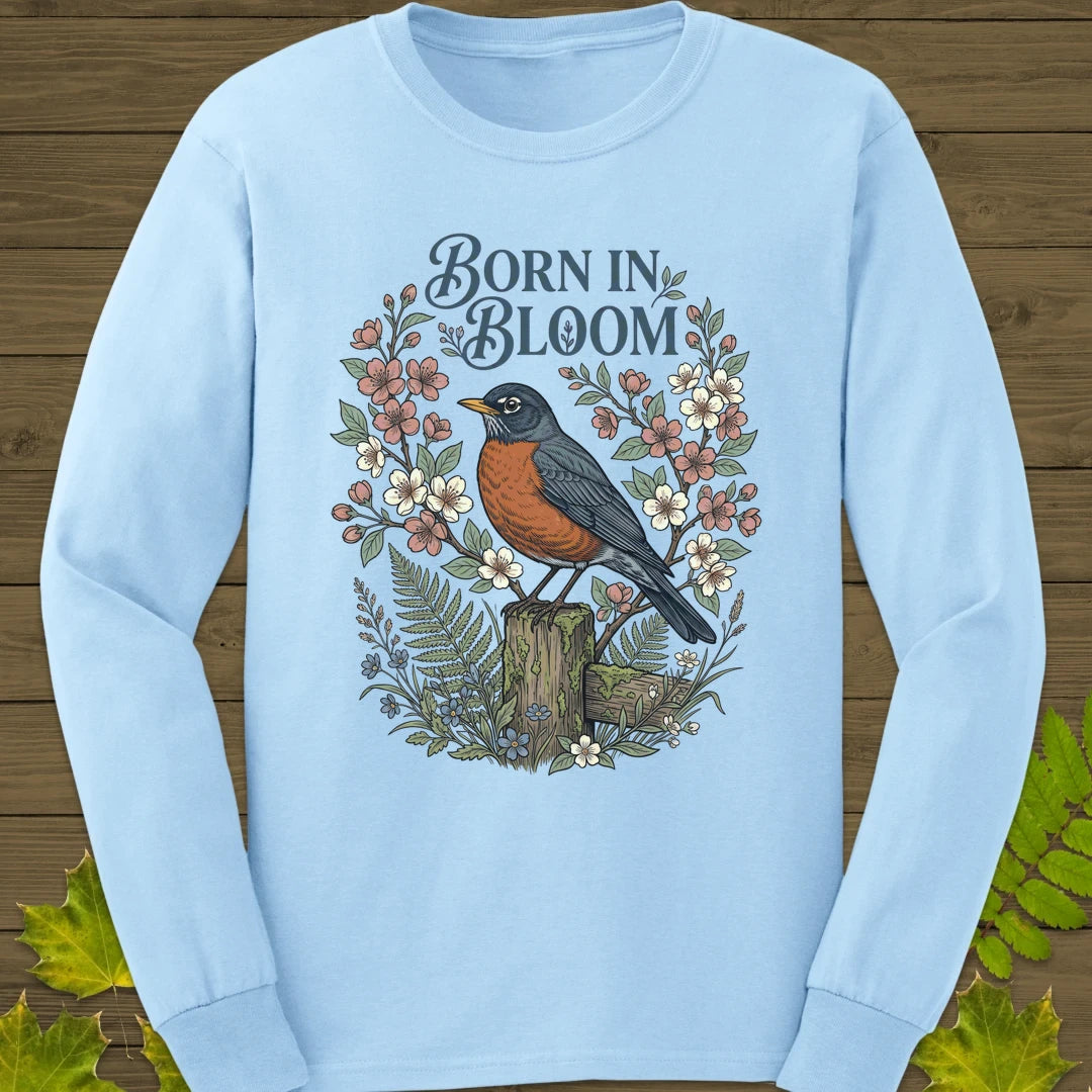 Born In Bloom Long Sleeve Light Blue