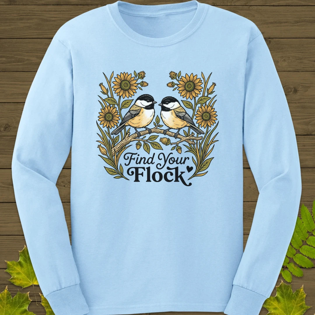 Find Your Flock Long Sleeve Light Blue