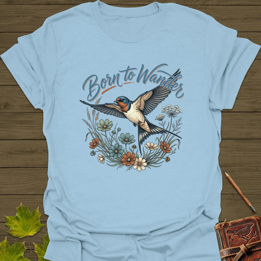 Born To Wander T-Shirt Light Blue