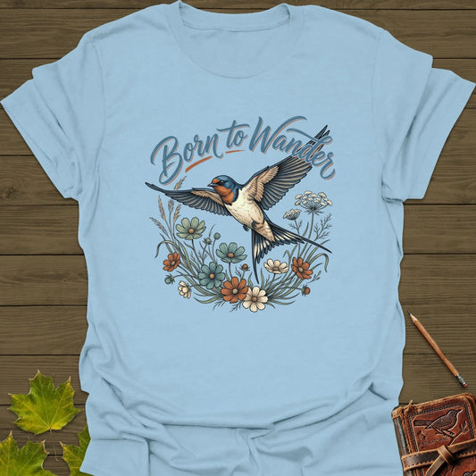 Born To Wander T-Shirt Light Blue