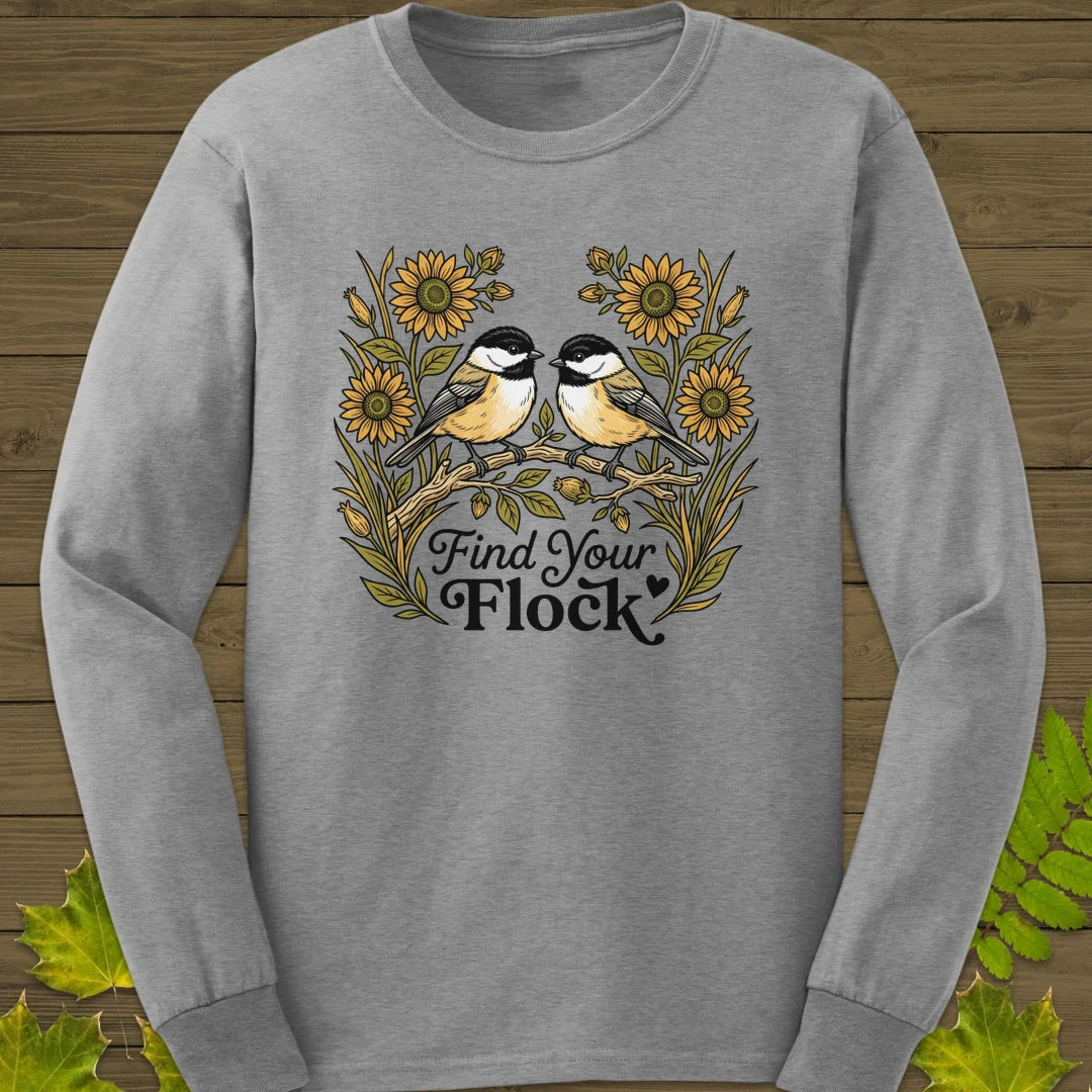 Find Your Flock Long Sleeve Sport Grey