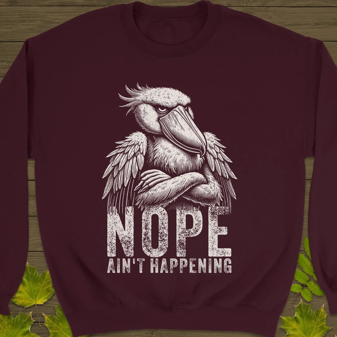 Nope Stork Sweatshirt Maroon