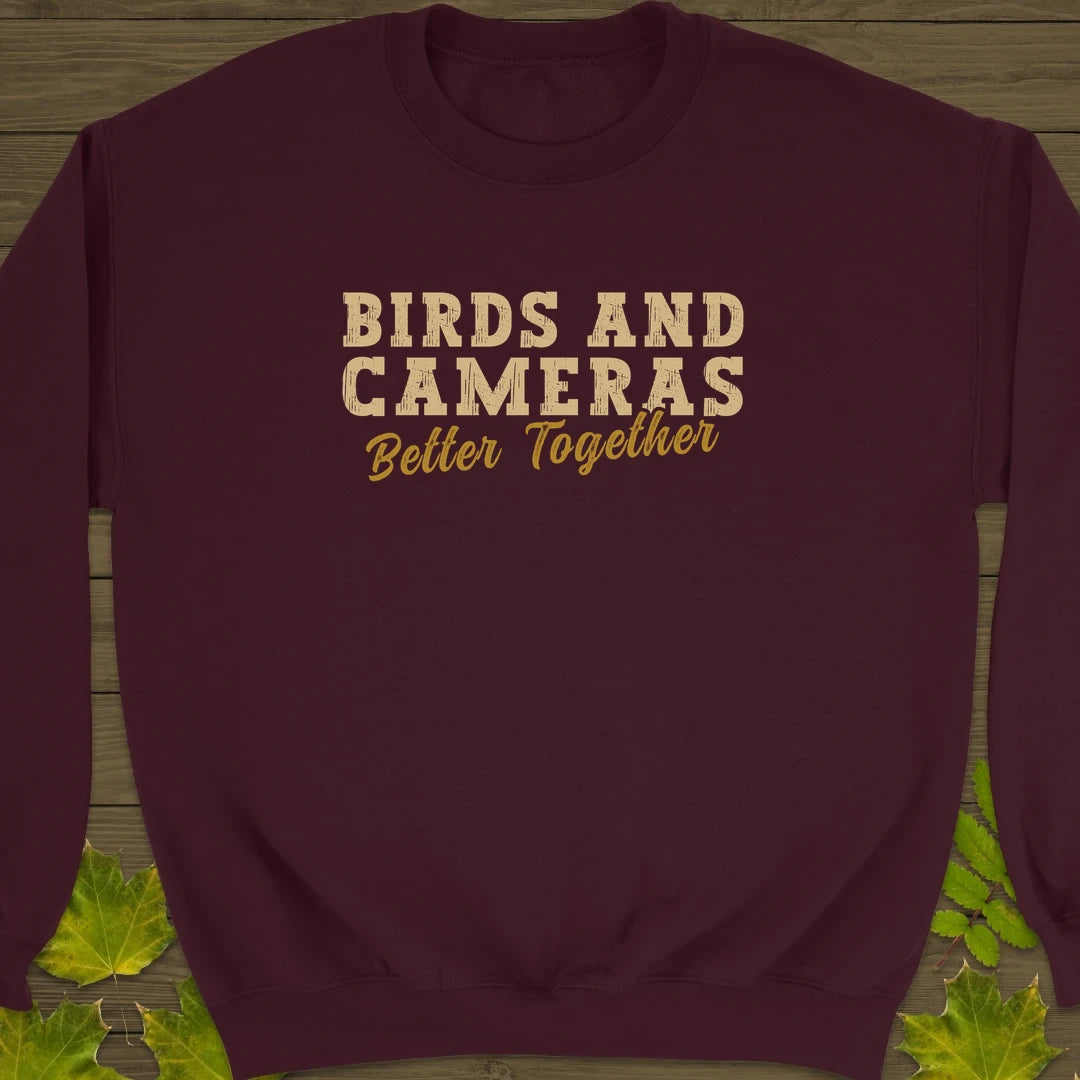 Birds And Cameras Sweatshirt Maroon