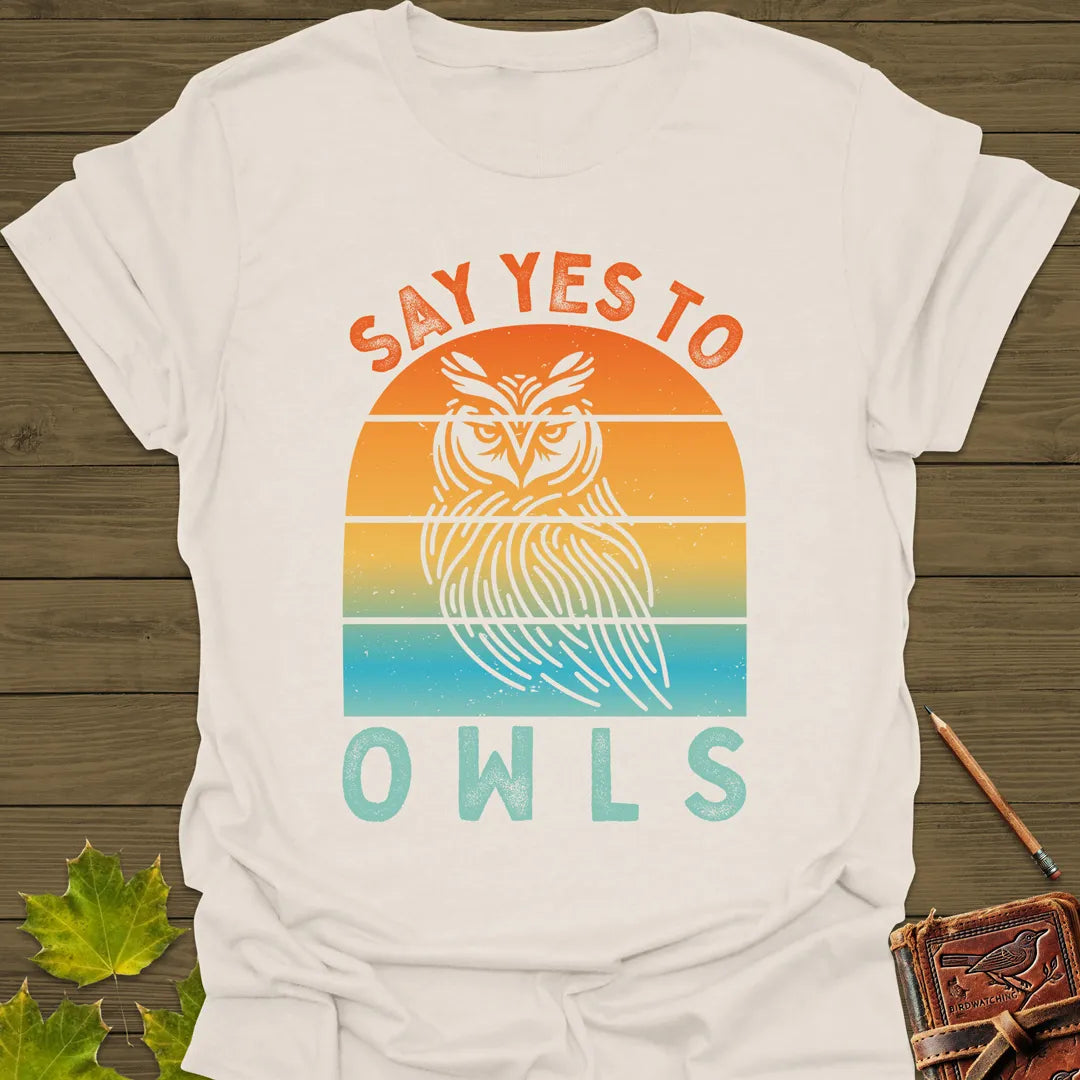 Say Yes To Owls T-Shirt Natural