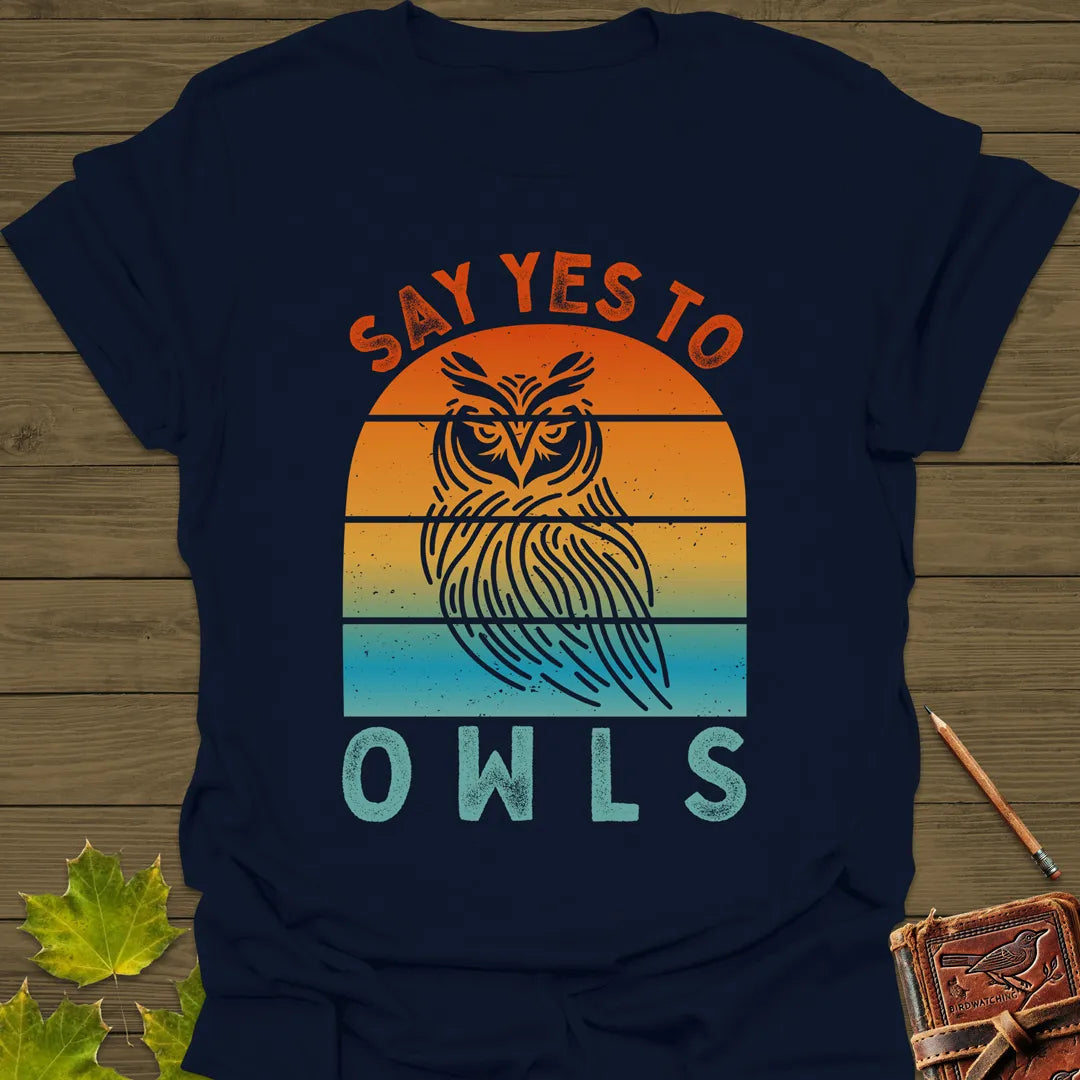 Say Yes To Owls T-Shirt Navy
