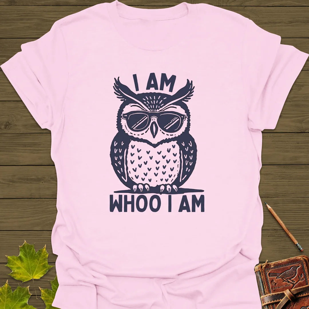 I Am Whoo I Am Owl T-Shirt Light Pink
