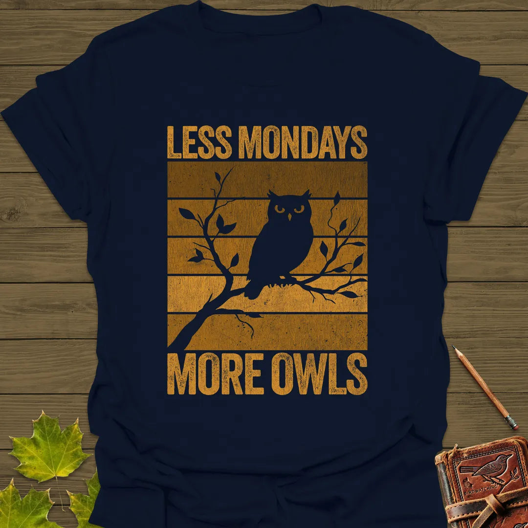 Less Mondays, More Owls T-Shirt Navy