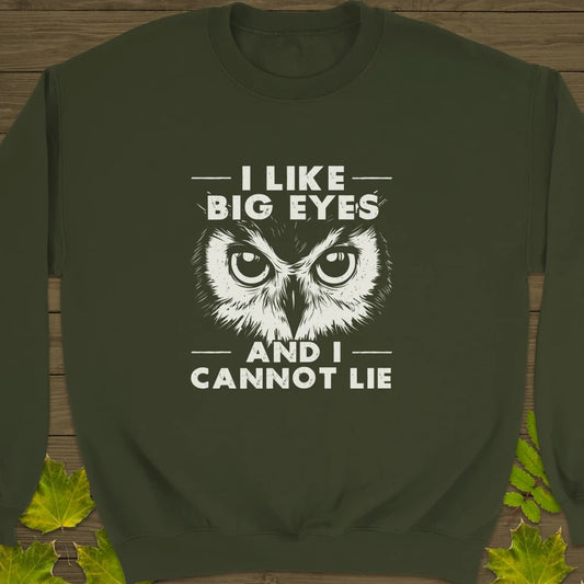 Like Big Eyes Crewneck Sweatshirt Military Green