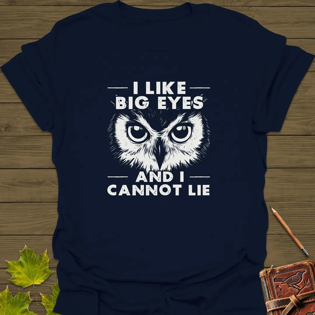 I Like Big Eyes Owl T-Shirt Navy