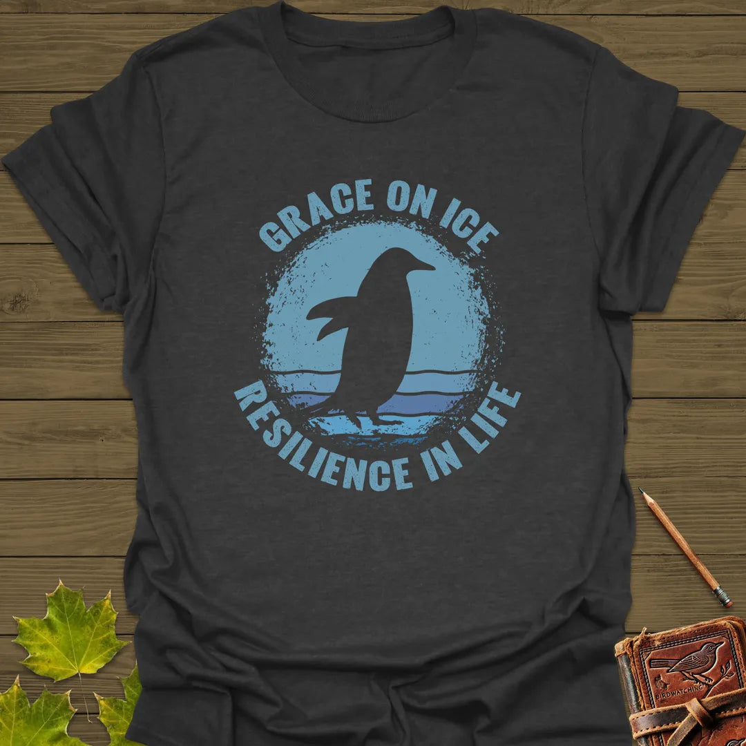 Grace on Ice Penguin T-Shirt Dark Heather