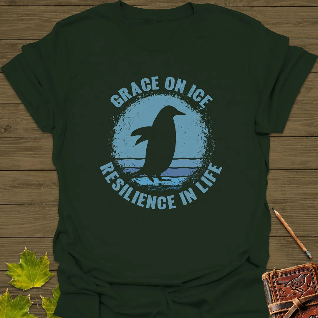 Grace on Ice Penguin T-Shirt Forest Green