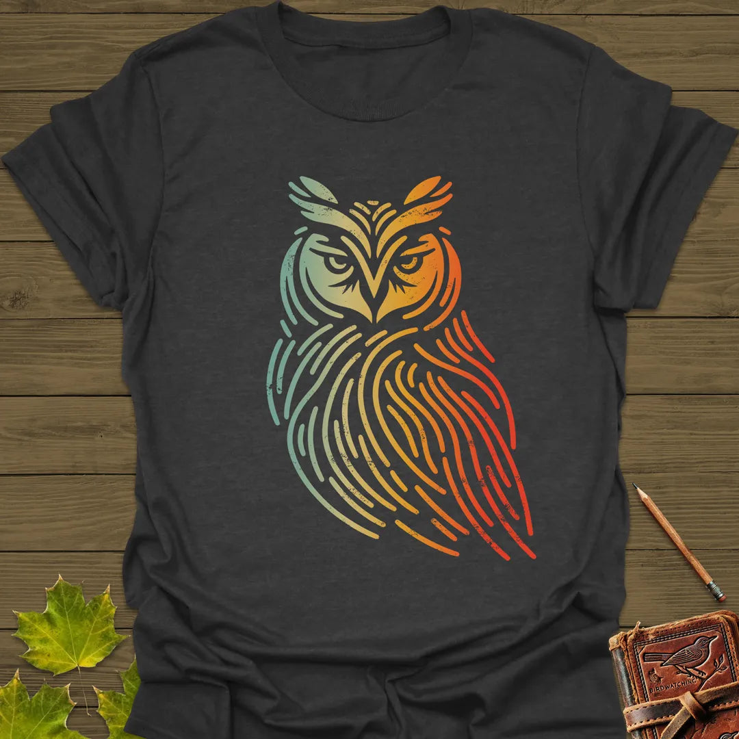 Modern Owl Silhouette T-Shirt Dark Heather