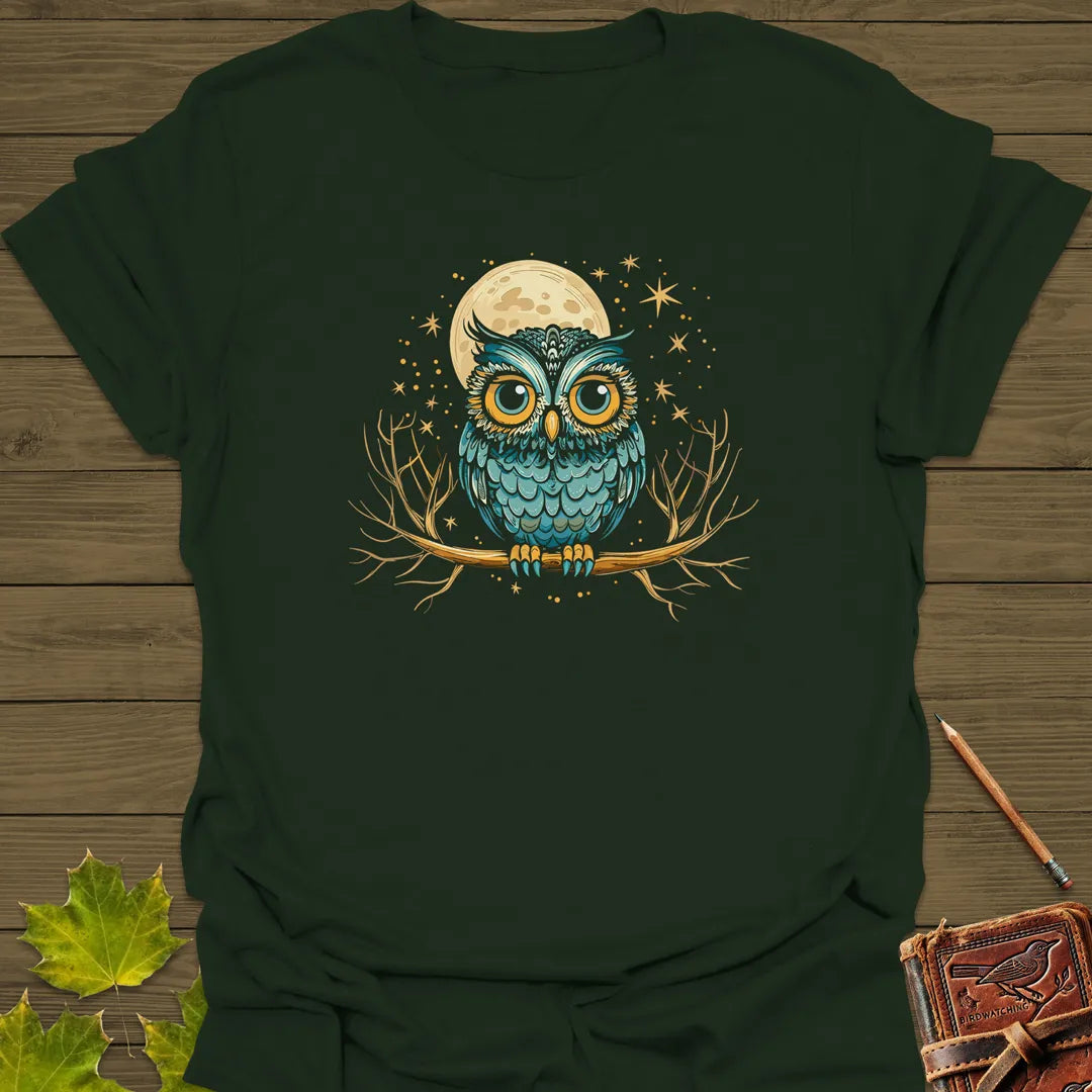 Midnight Mystic Owl T-Shirt Forest Green