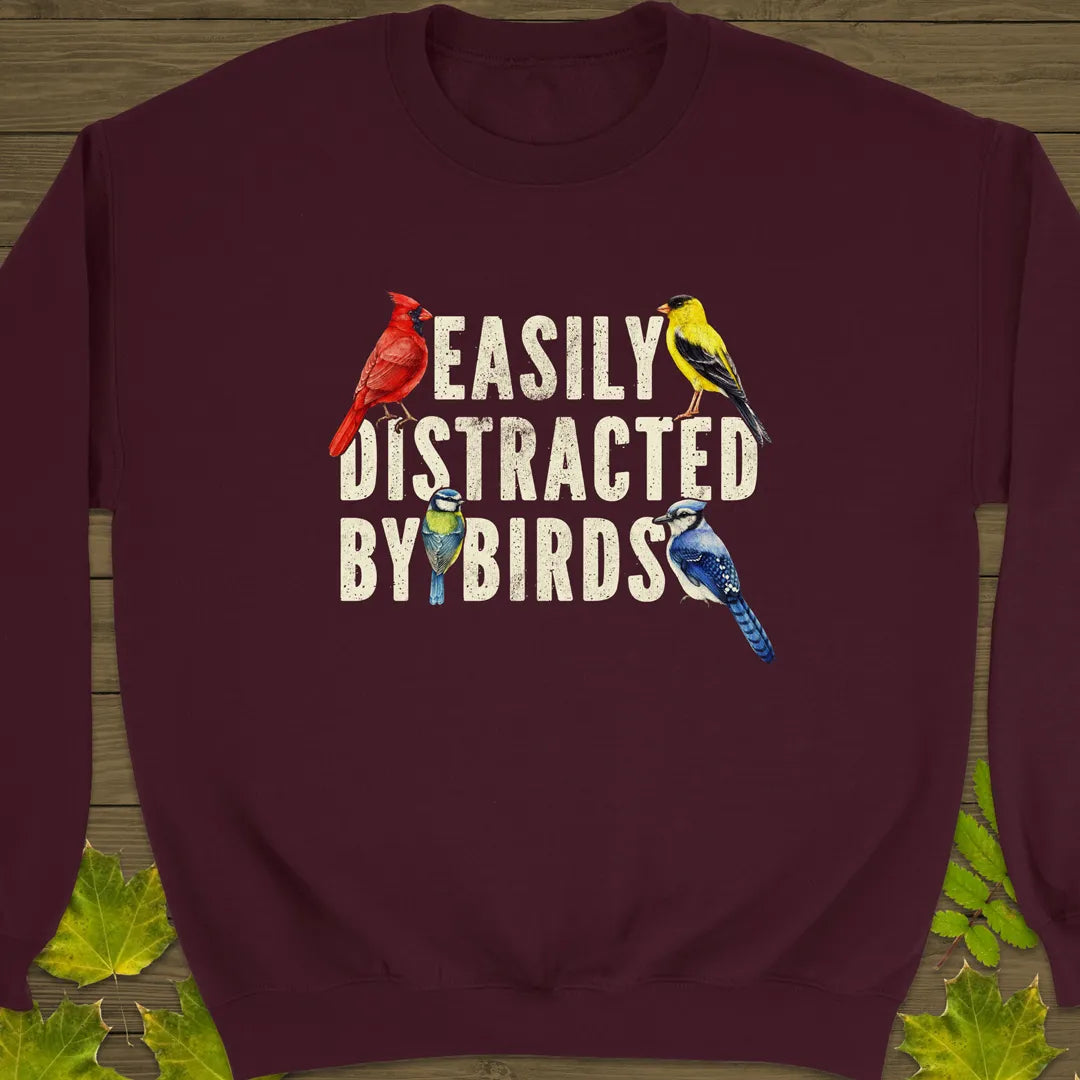 Easily Distracted Crewneck Sweatshirt Maroon
