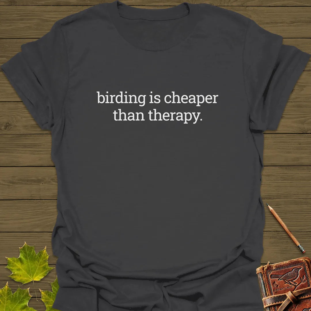 Birding Therapy T-Shirt Charcoal