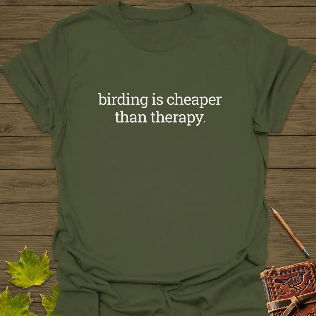 Birding Therapy T-Shirt Military Green