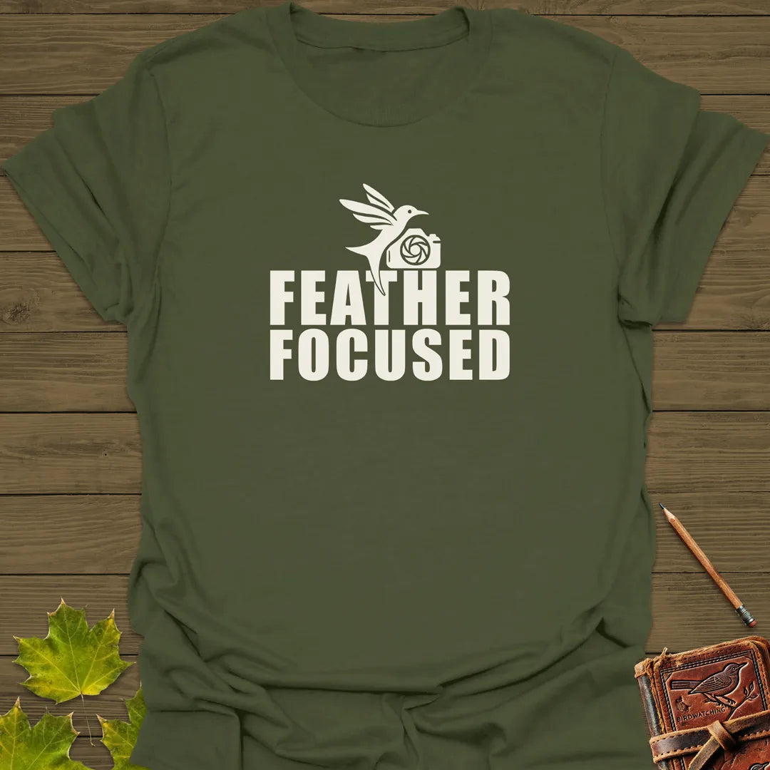 Feather Focused Bird Photography T-Shirt Military Green