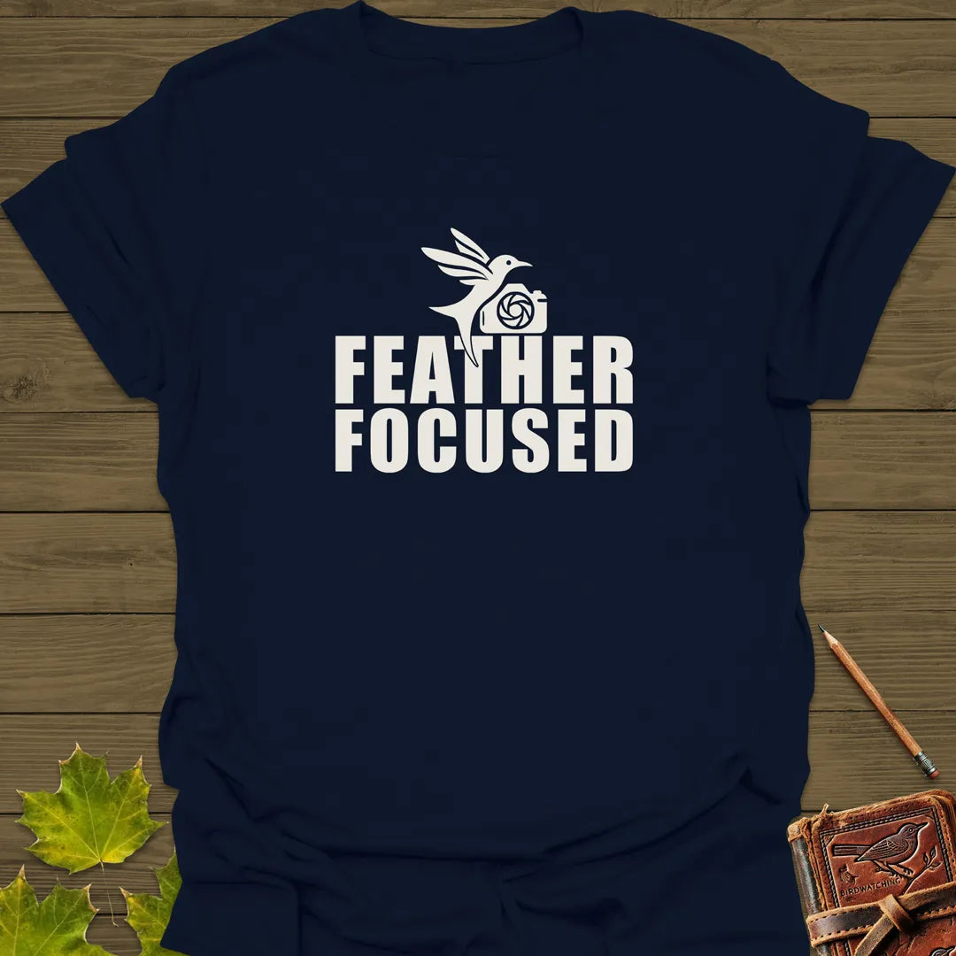 Feather Focused Bird Photography T-Shirt Navy