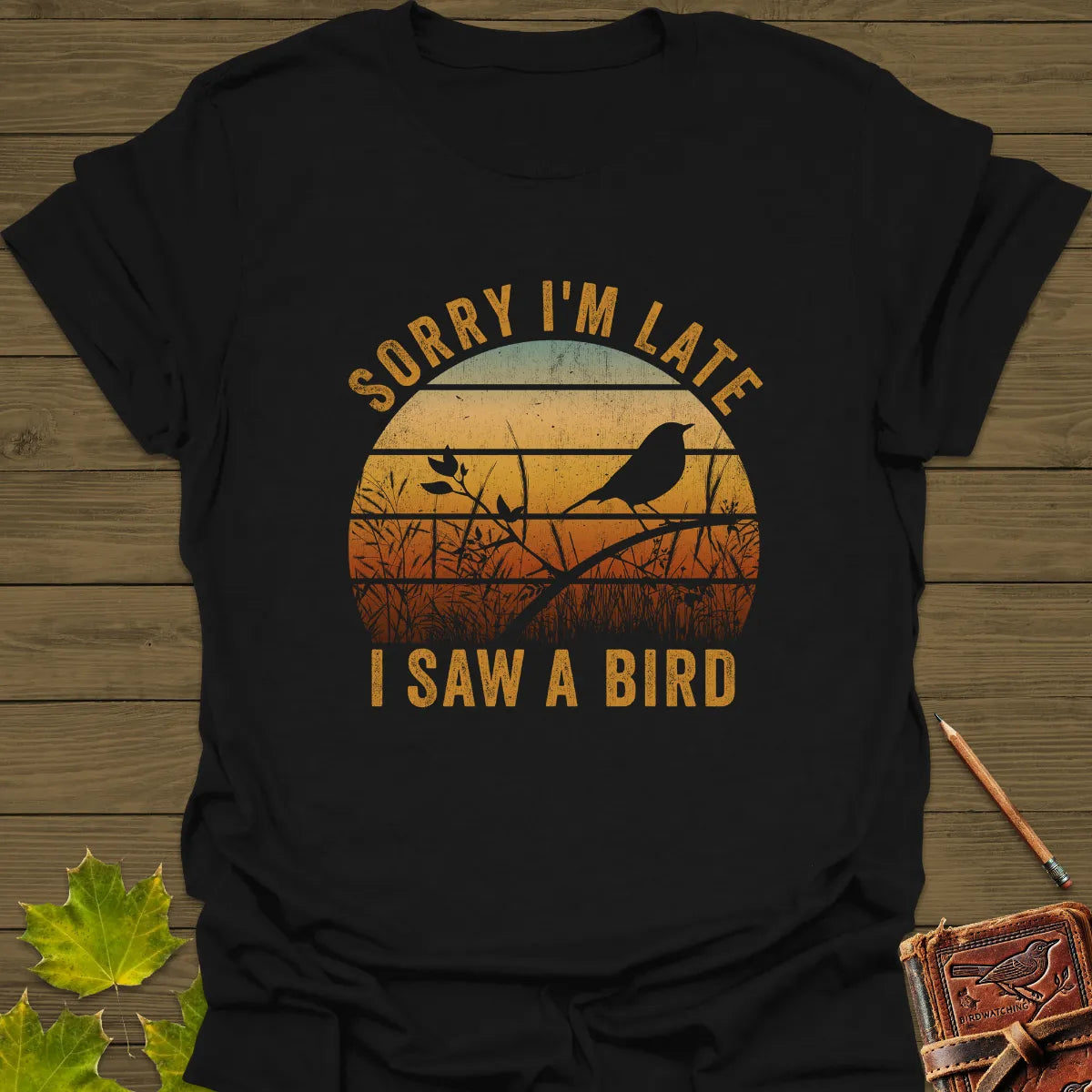 Sorry I'm Late - Vintage Sunset Bird Silhouette T-Shirt – Bird Bliss