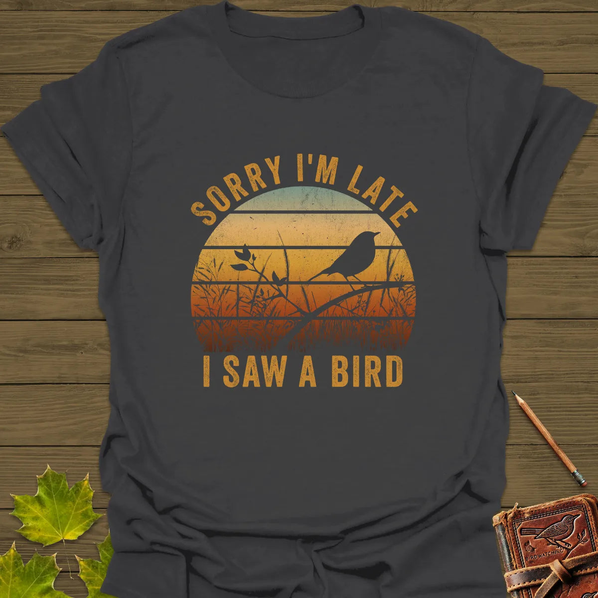 Sorry I'm Late T-Shirt in Charcoal