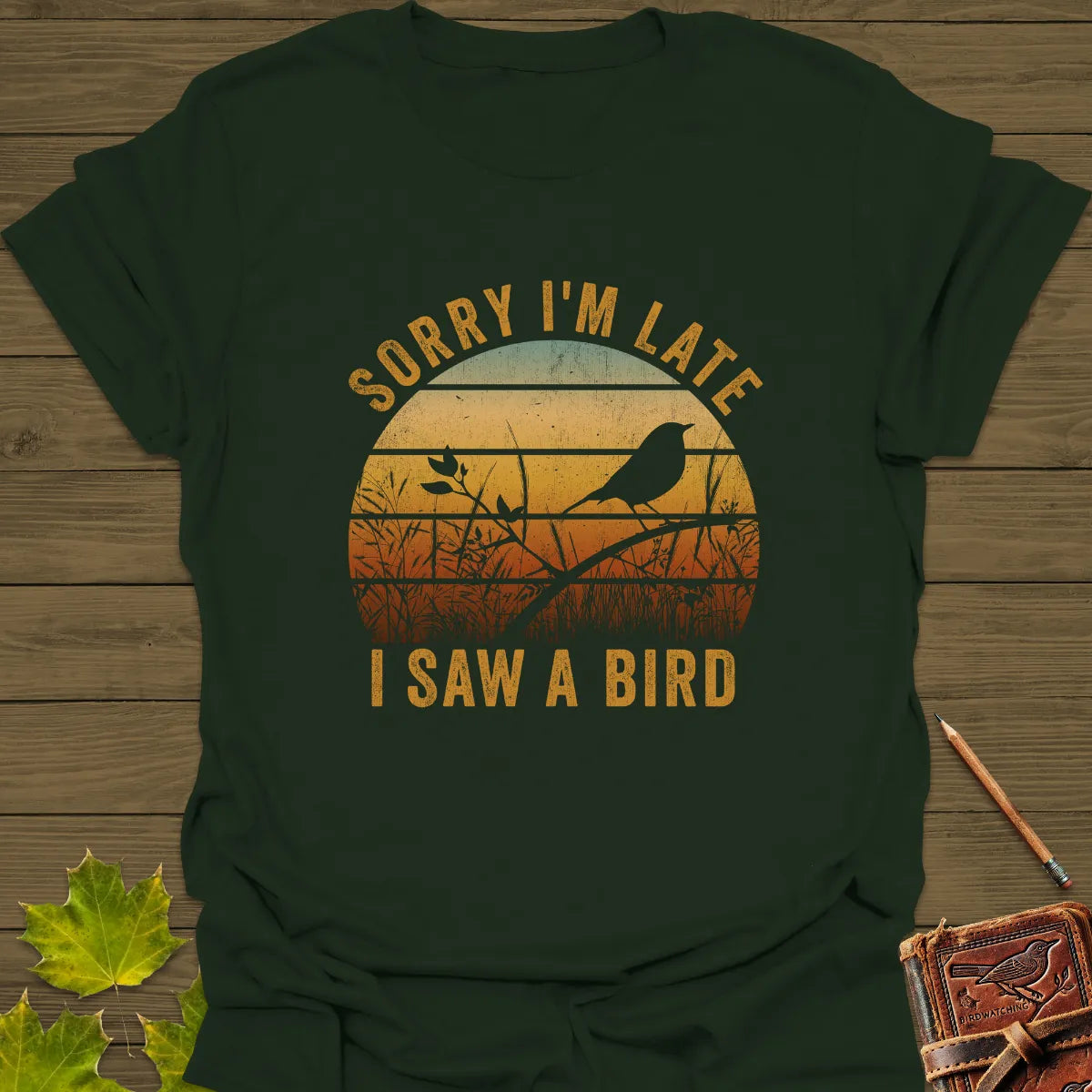 Sorry I'm Late - Vintage Sunset Bird Silhouette T-Shirt – Bird Bliss