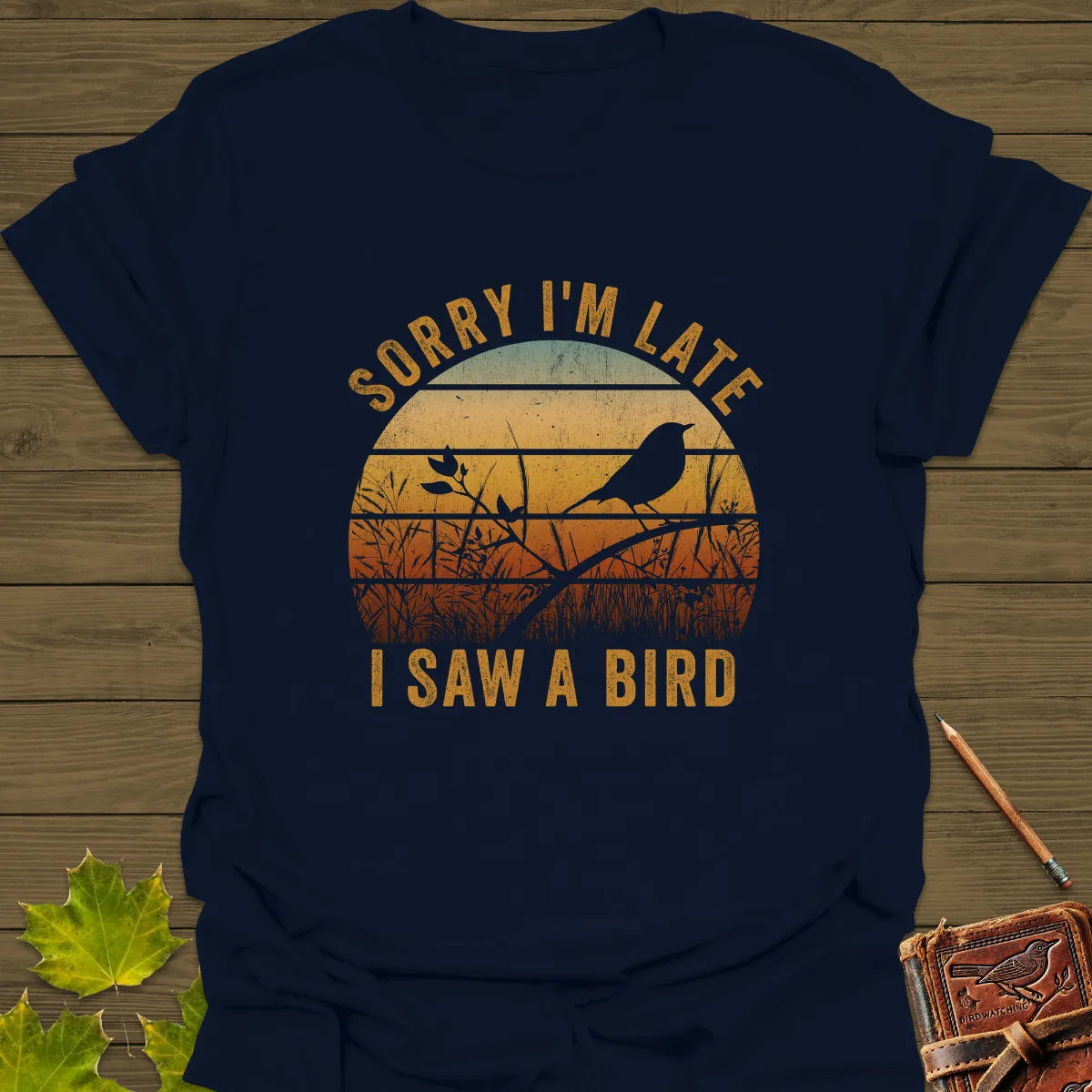 Sorry I'm Late T-Shirt in Navy