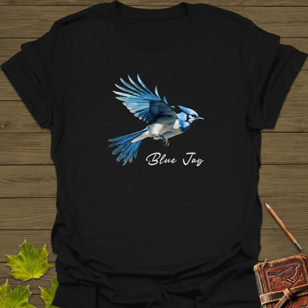 Flying Blue Jay T-Shirt Black