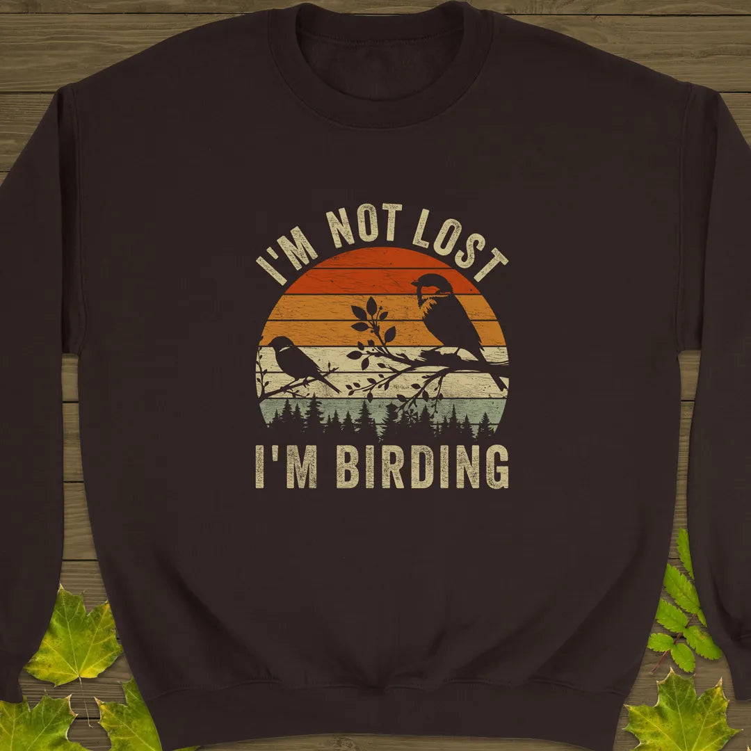 Not Lost, Birding Crewneck Sweatshirt Dark Chocolate