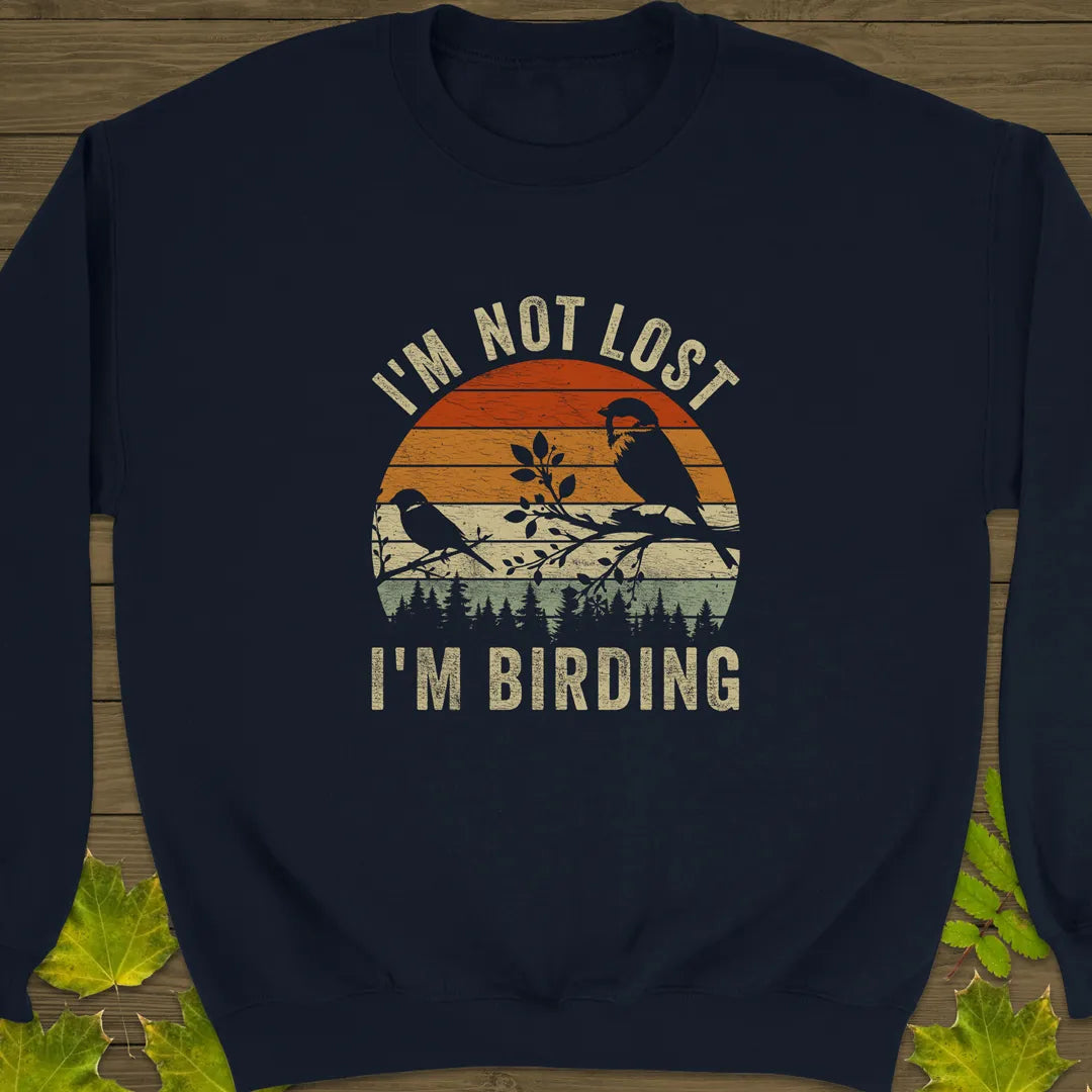 Not Lost, Birding Crewneck Sweatshirt Navy