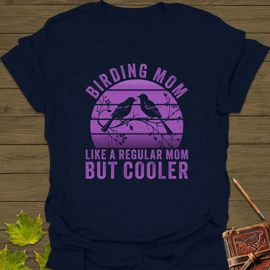 Cool Birding Mom T-Shirt Navy