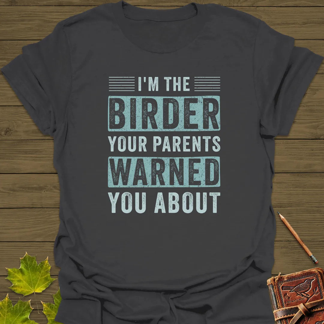 Birder Warning T-Shirt Charcoal