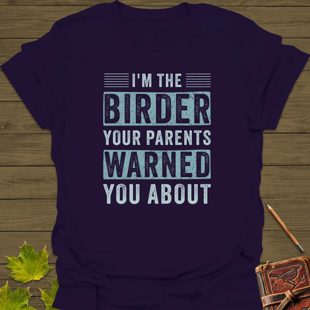 Birder Warning T-Shirt Purple