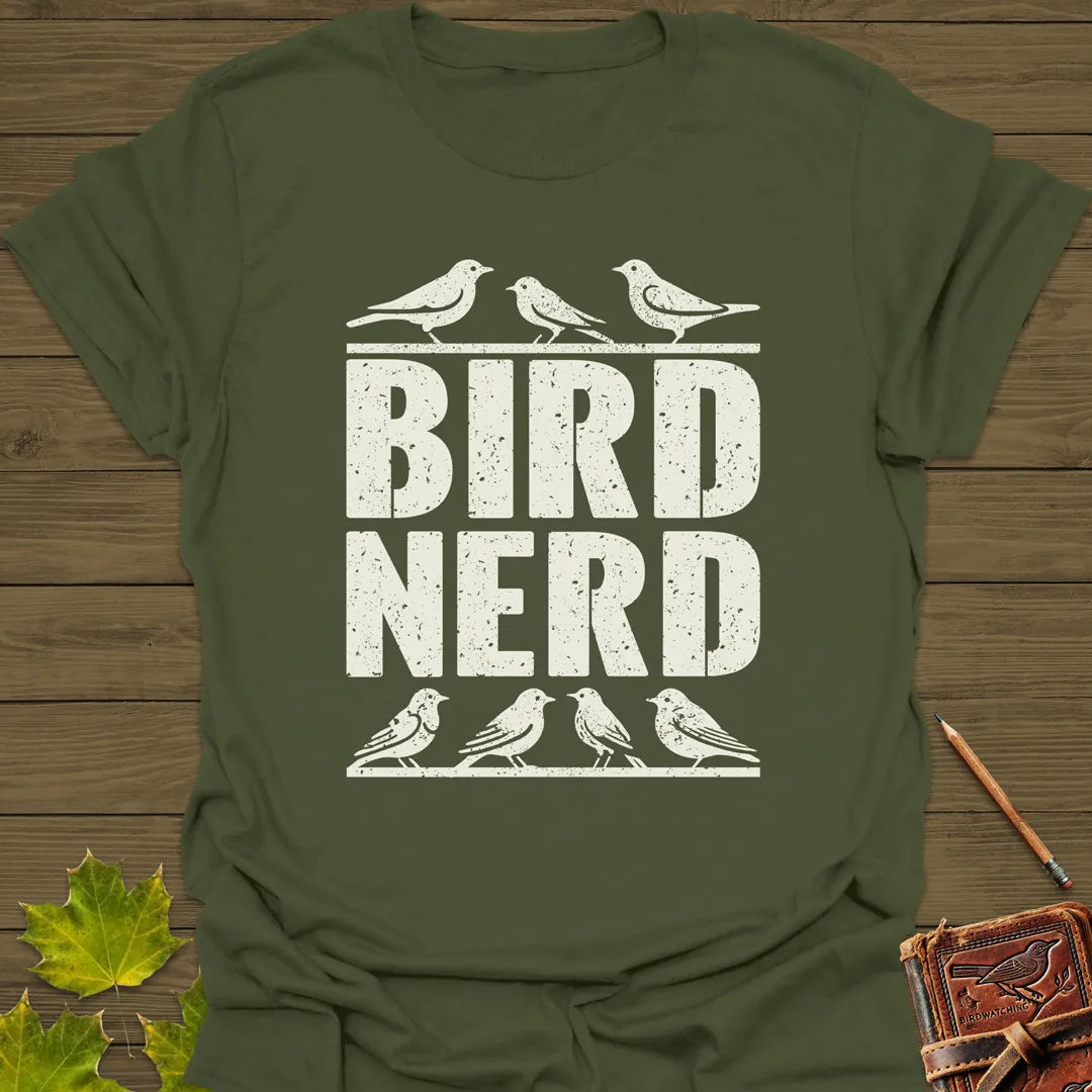 Bird Nerd T-Shirt Military Green