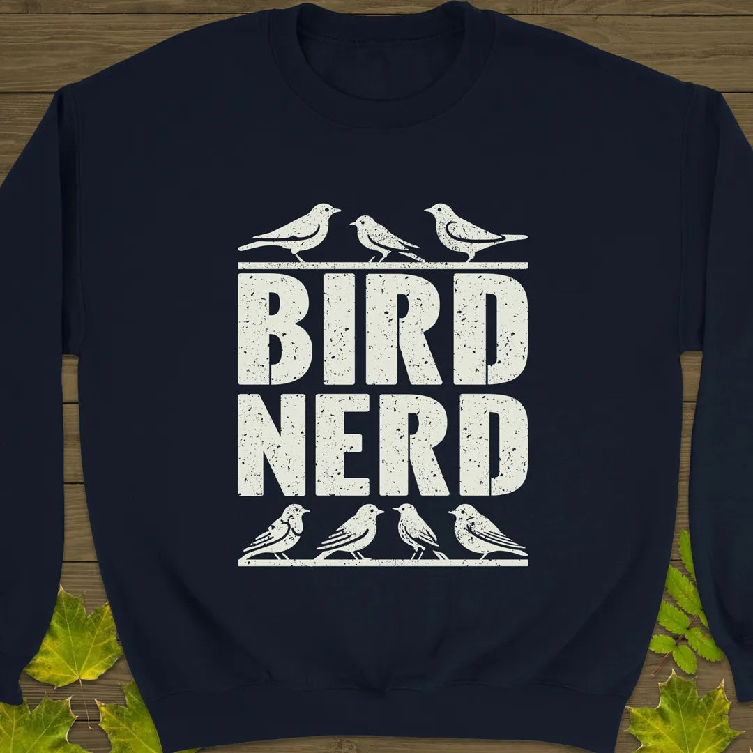 Bird Nerd Crewneck Sweatshirt Navy