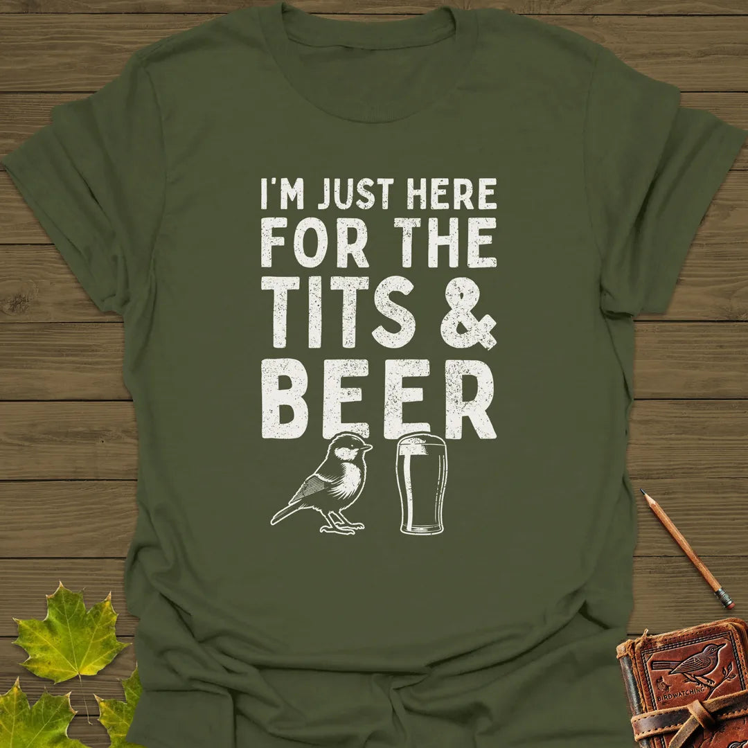 Tits and Beer T-Shirt Military Green