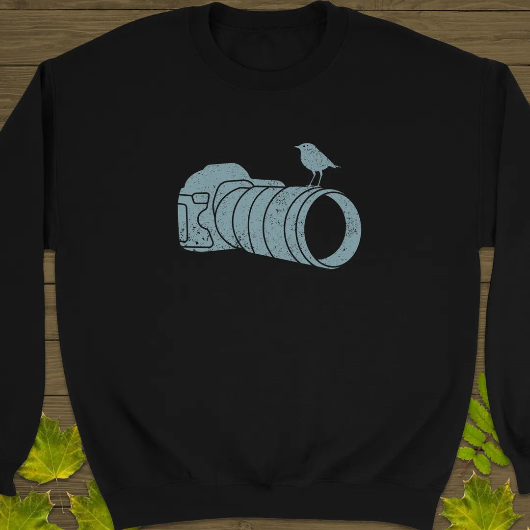 Retro Bird Photography Crewneck Sweatshirt Black