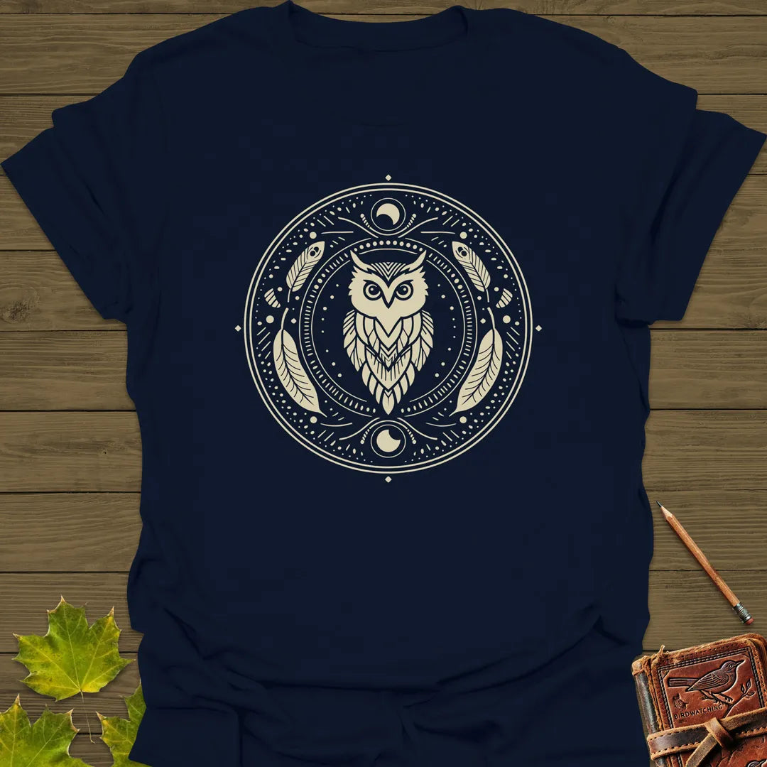 Nocturnal Wisdom Owl T-Shirt Navy