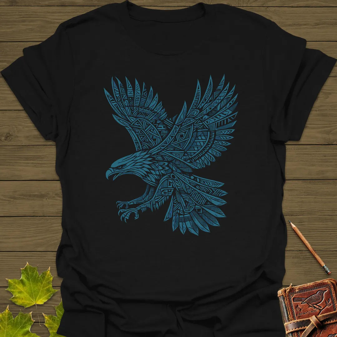 Artistic Wings Tribal Eagle T-Shirt Black