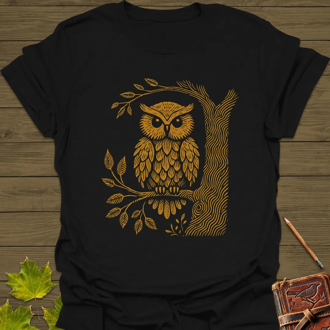 Tree Tale Owl T-Shirt Black