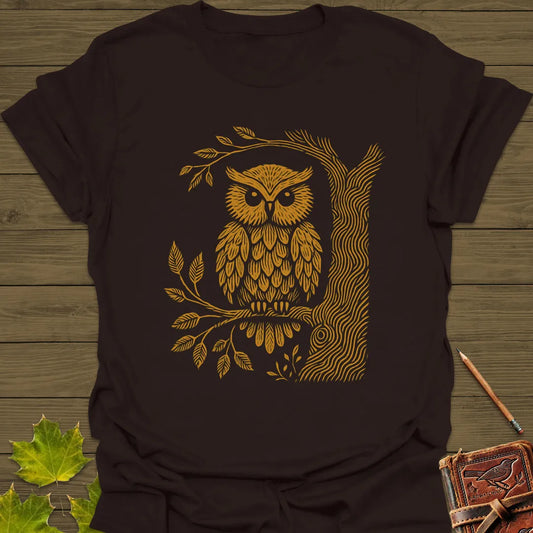 Tree Tale Owl T-Shirt Dark Chocolate