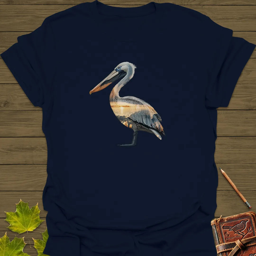 Pelican Sunset Silhouette T-Shirt Navy