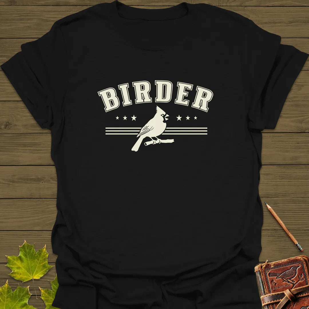 Retro Birder Logo T-Shirt Black