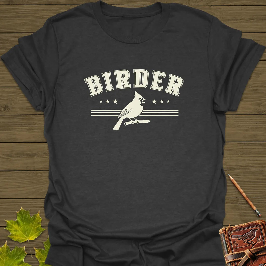 Retro Birder Logo T-Shirt Dark Heather
