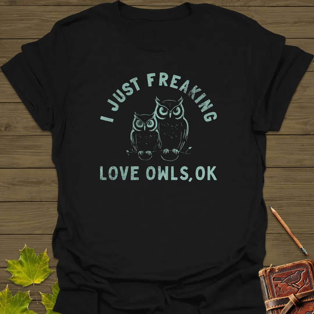 Freaking Love Owls T-Shirt Black