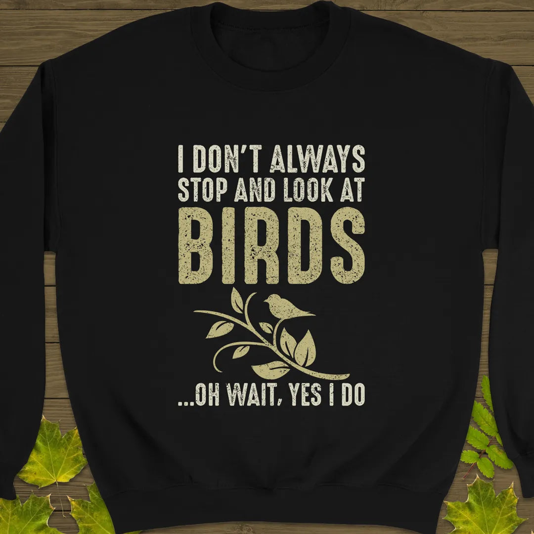 Stop For Birds Crewneck Sweatshirt Black