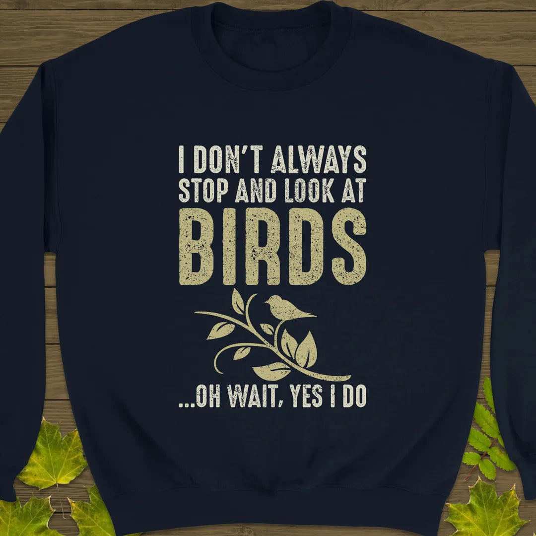 Stop For Birds Crewneck Sweatshirt Navy