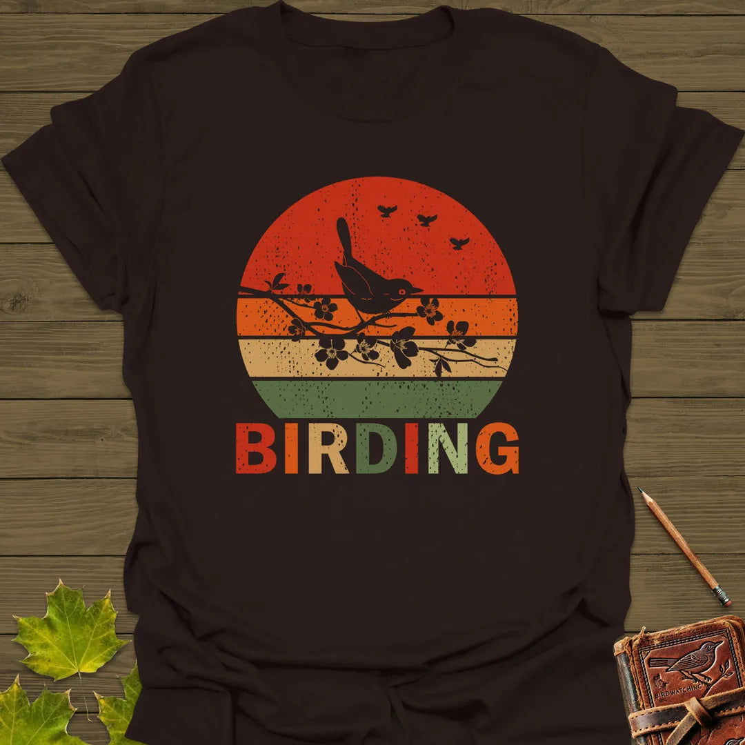 Birding Sunset T-Shirt Dark Chocolate